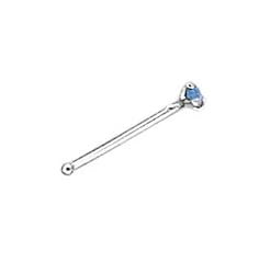 Sterling Silver Dark Blue Stone Nose Stud - 1.5 mm End Ball - Sold as a Pair