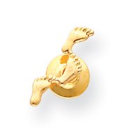 14k Footprints Tie Tac - Measures 25.3x19.4mm - JewelryWeb