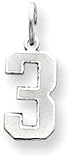 Sports Number Charm, White Gold