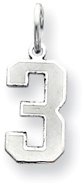 Sports Number Charm, White Gold