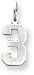 Sports Number Charm, White Gold