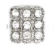 Improving Lifestyles Square Rhinestone Ring Adjustable Clear