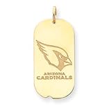 14K Arizona Cardinals Large Dog Tag W/Name & Logo - NF16
