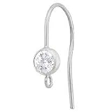 (2) Ear Wire with 4mm CZ Sterling Silver