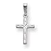 18in Rhodium-Plated Small Diamond Cut Cross