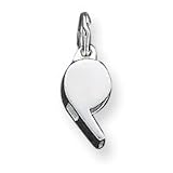 Sterling Silver Polished Whistle Charm - JewelryWeb