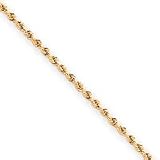 10k 2mm Diamond-Cut Rope Chain - 24 Inch
