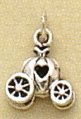 Sterling Silver Charm .5 inch tall Pumpkin Carriage with Heart