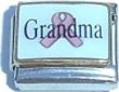 Clearly Charming Grandma Pink Ribbon Breast Cancer Awareness Italian Charm
