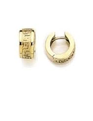 14k Gold Cuddlie Greek Design Huggie Earrings (8.9 gr.tw)