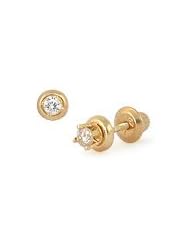 Kids 14K Gold 0.14 TCW Diamond Screw Back Studs
