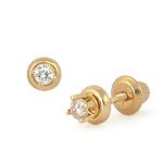 Cheap Girls Jewelry Kids 14K Gold 0.14 TCW Diamond Screw Back Studs For Sale