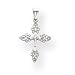 14k White Gold Satin Diamond-cut Filigree Cross Pendant