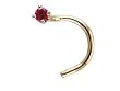 14 karat gold nose prong set with Ruby RED CZ gemstone, NICKLE FREE
