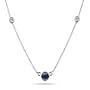 Sapphire Necklace - 0.10 Carat VS Diamond & Sapphire Bezel Necklace