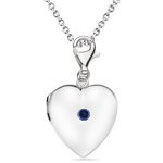 0.11 Cts Tanzanite Multi-Purpose Heart Charm Locket Pendant in Silver