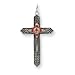 Sterling Silver Synthetic July BirthStone Cross with 20 Inch Sterling Silver Chain