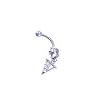 Stainless Steel Initial "V" Belly Ring with Clear CZ