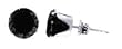 4 MM Round Black Cubic Zirconia .925 Sterling Silver Post Friction Back Stud Earrings