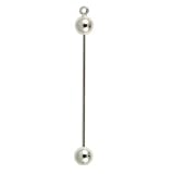 Add A Bead Pendant - Long - Silver Plated - 50mm : Pack of 100