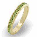 Simulated Peridot Eternity Ring 18kt Gold EP Size 4-9 Lifetime Guarantee ET34