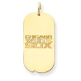 14K Chicago White Sox Lrg Dog Tag W/Name Logo