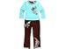 Embroidered Pants - Beetlejuice London Kids Teal Brown Embroidered Pants with Floral Top (Toddler/Little Kids) | Girl's