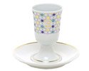 Kiddush Cup for Shabbat, Jewish Holdiay and Passover. Ceramic