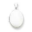 Sterling Silver Polished 21mm 2-frame Oval Locket with 20 inch Sterling Silver Chain