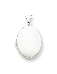 Sterling Silver Polished 21mm 2-frame Oval Locket