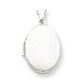 Sterling Silver Polished 21mm 2-frame Oval Locket with 20 inch Sterling Silver Chain