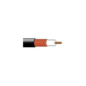 Belden 543945 1000 foot White RG-59/U 20 AWG solid bare copper conductor, foam polyethylene insulation, bare copper braid shield, PVC jacket, sequential footage marking every two feet.