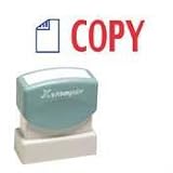 (Price/EA)Copy Ink Stamp, 1/2x1-5/8, Blue/Red Ink
