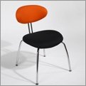 Euro Style 371750 Diva Side Black Orange Chrome by Bar Stools