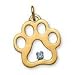 14k Puppy Paws Charm with a March, Aquamarine Gemstone