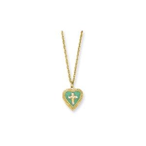 Gold-tone Cross of Glory Locket Necklace - 18 Inch