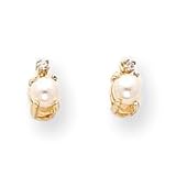 14k Diamond & Cultured Pearl Birthstone Earrings XBE185