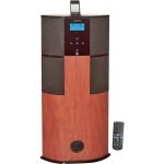 New Channel 600 Watt Home Theater Tower Ipod Docking Station Cherry Wood Fi ....