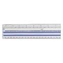 Westcott Data Processing Magnifying Plastic Ruler, 15 Inches, Clear/Blue Outline Panel (40711)