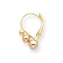 Sardelli - 14k Tri-color Polished 3-Bead Leverback Earrings