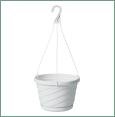 HANGING POT 23CM WHITE WITH SAUCER 3 PACK