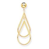 14k Double Teardrop Dangle Earrings