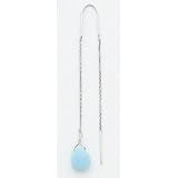 Sterling Silver Blue Agate Threader Earrings