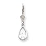 14k White Gold 8x5mm Pear Cubic Zirconia Leverback Earrings - JewelryWeb