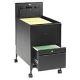 Safco Locking Mobile Tub File with Drawer, Letter Size Black