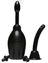 Black 10 ounce Enema Syringe and Douche Bottle with Two Tips. Plus Free Enema Hose Adpaters.