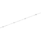 Sterling Silver Diamond Cut Bead Chain With Flower - 18 inches