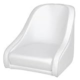 Economy Pontoon Bucket Boat Seat White w/ Navy Piping