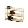 3 Tier Rubberwood Shoe Rack, Criss Cross Design Natural