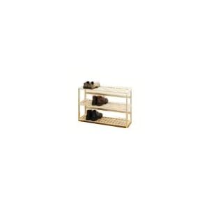 3-Tier Rubberwood Shoe Rack Shelf